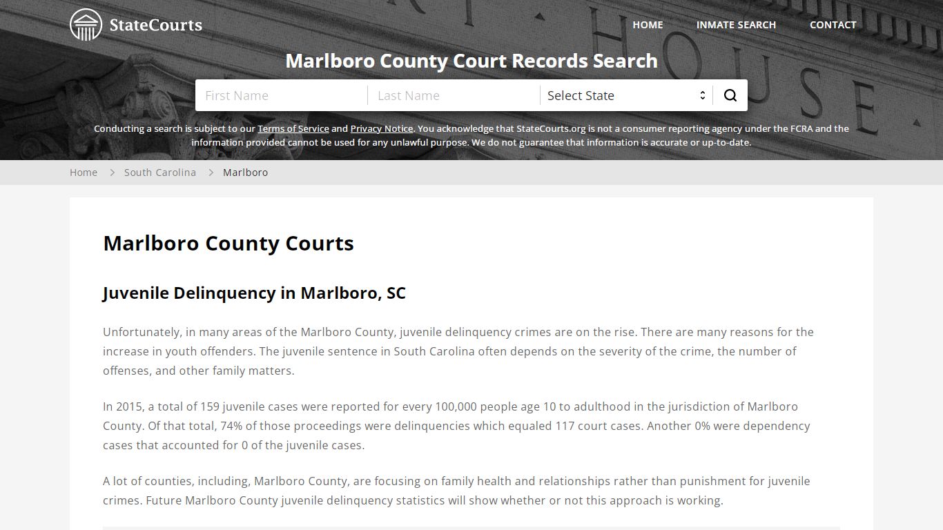 Marlboro County, SC Courts - Records & Cases - StateCourts